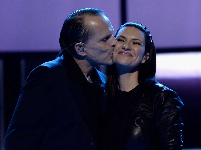 Miguel Bose Laura Pausini - The 14th Annual Latin GRAMMY Awards - Rehearsals
